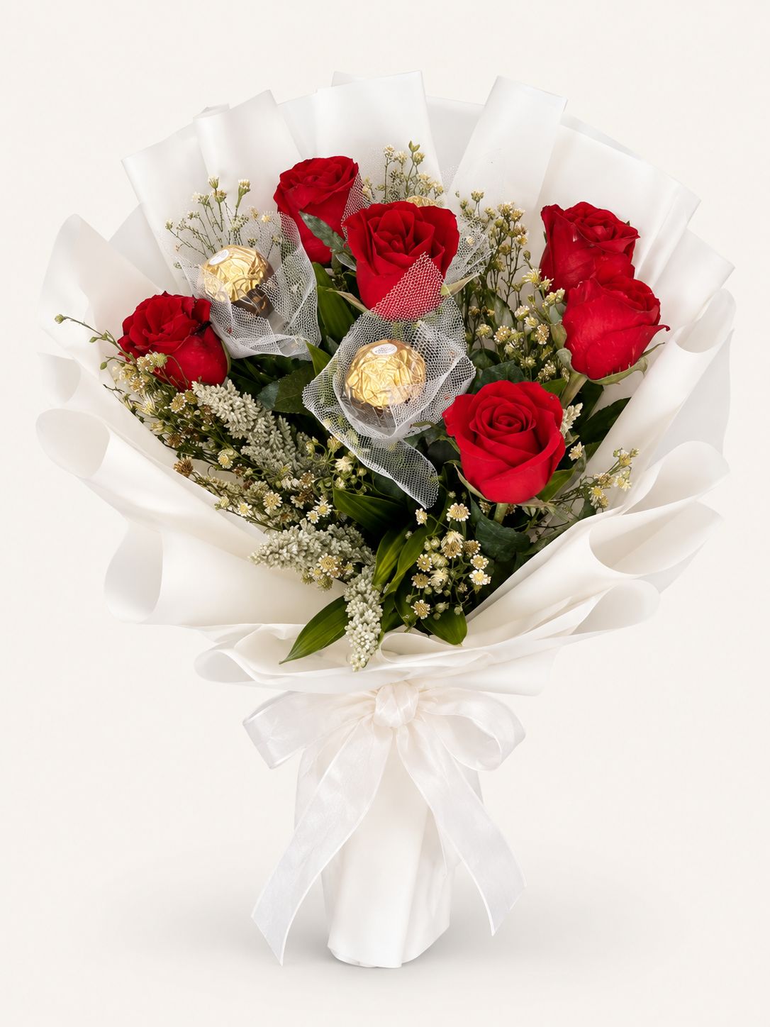 Melody — Red Rose & Chocolate Bouquet (Round)