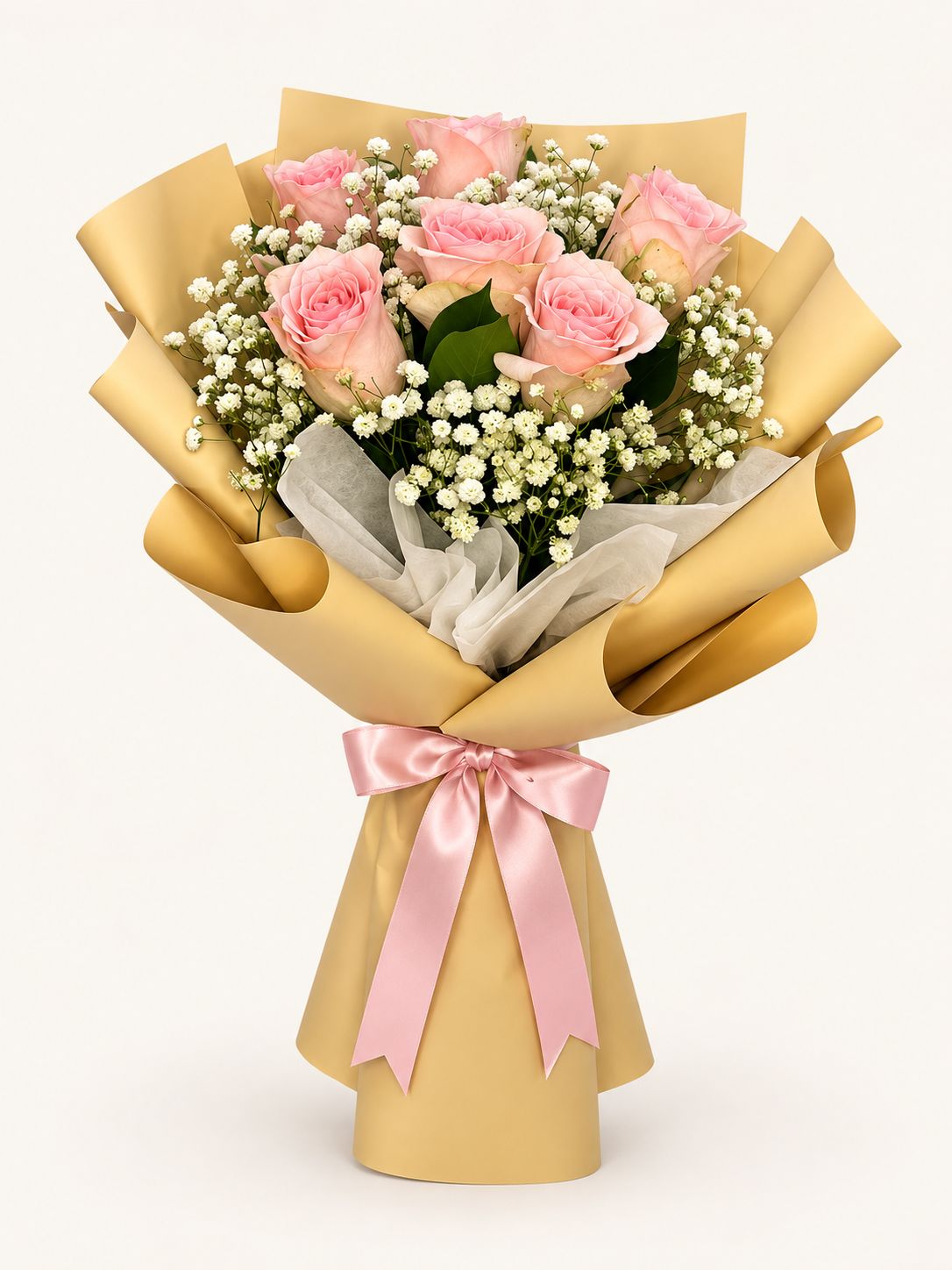 Honeyed Love — Pink China Rose Bouquet