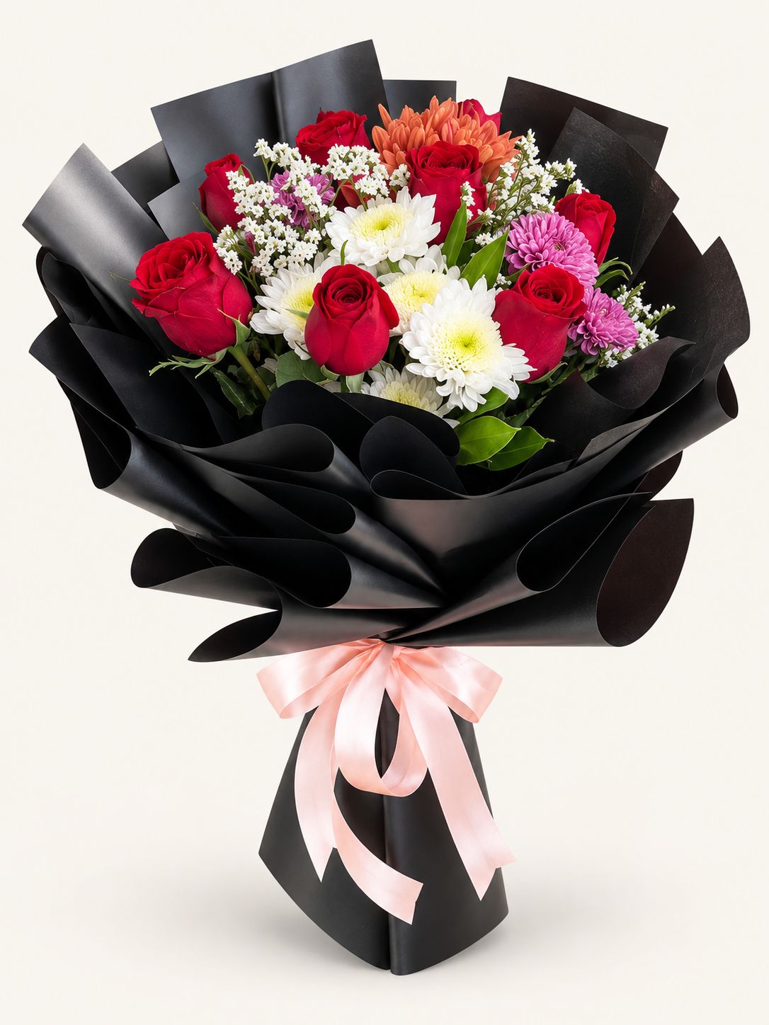 Makisig — Red Rose Mixed Flower Bouquet (Round)