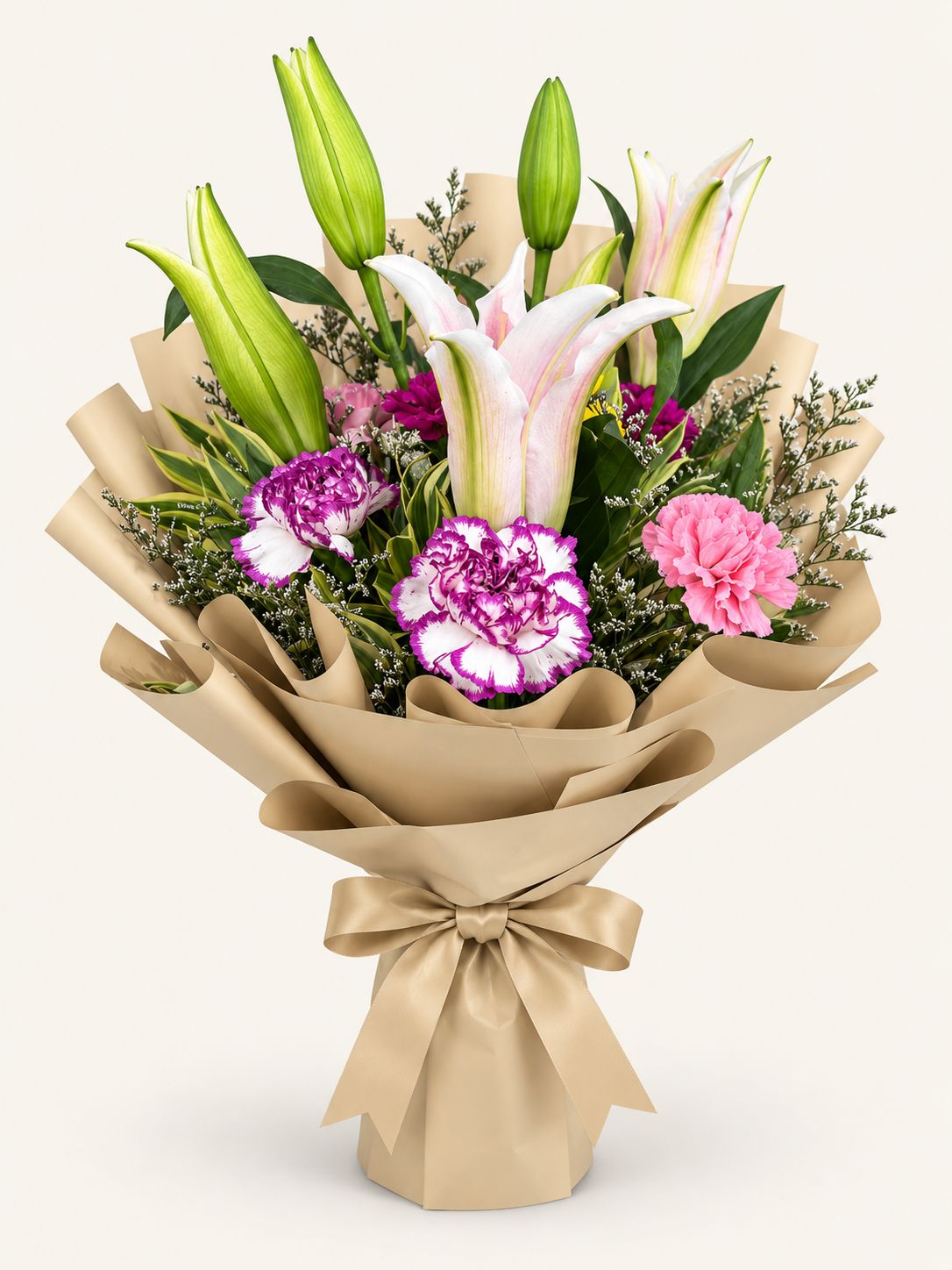Rustic Romance — Red Rose and Lily Bouquet