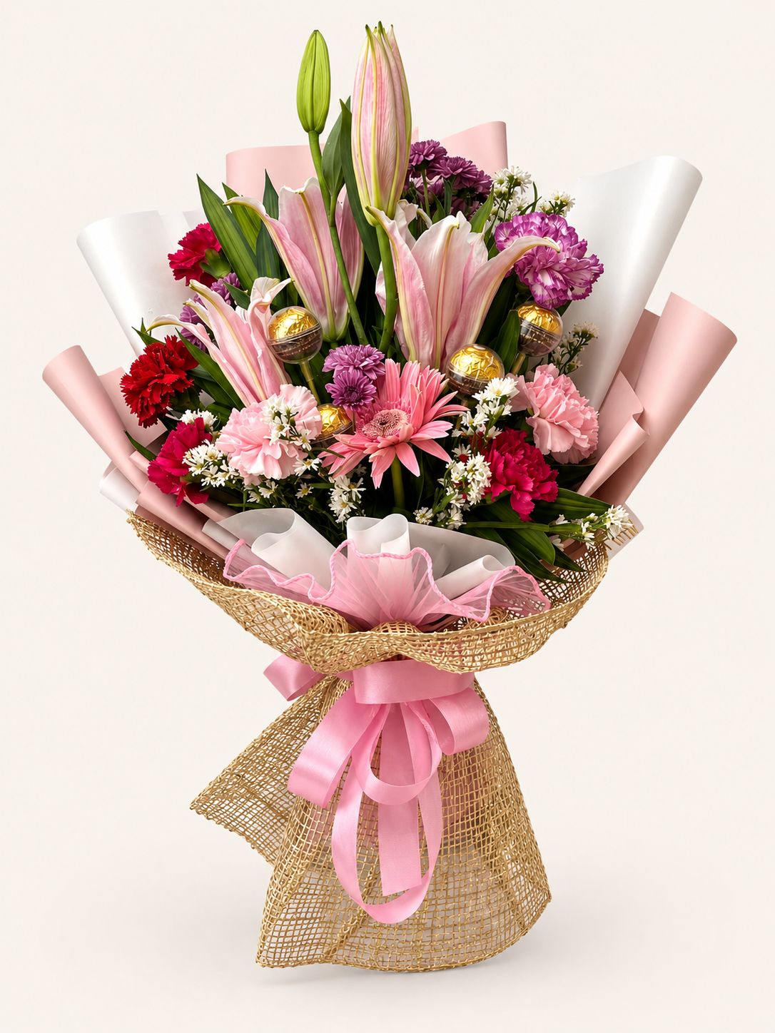 Rosy Affair — Pink Carnation Bouquet