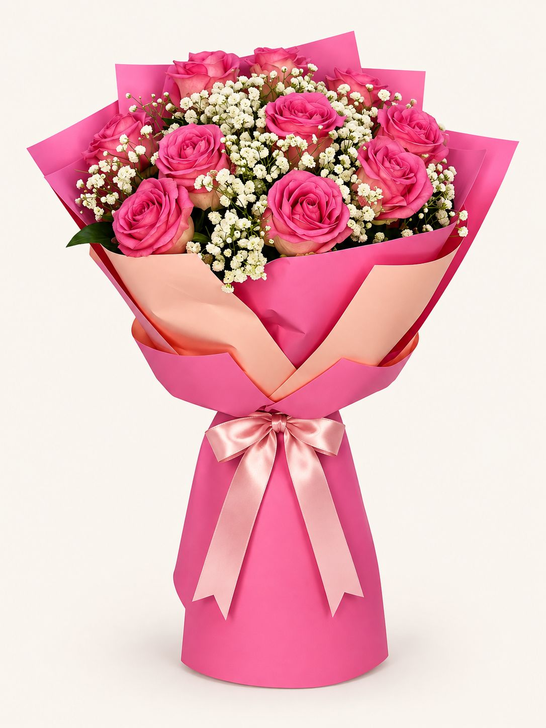 Rosy Daydream — Pink China Rose Bouquet
