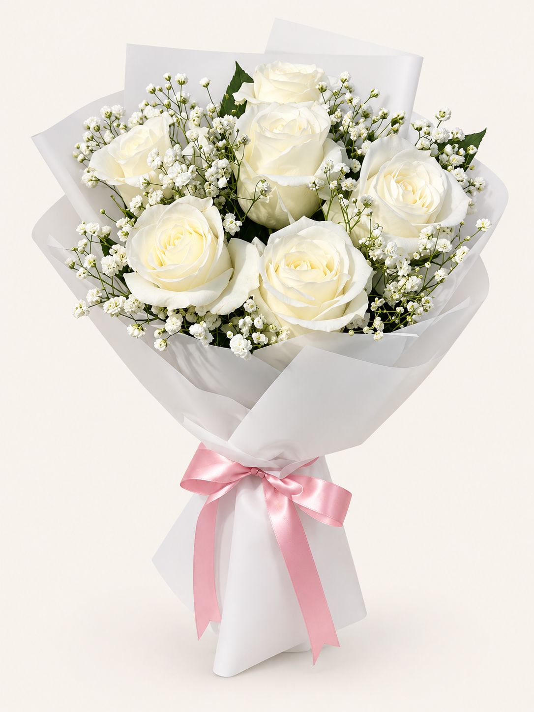 Ivory Grace — White China Rose Bouquet