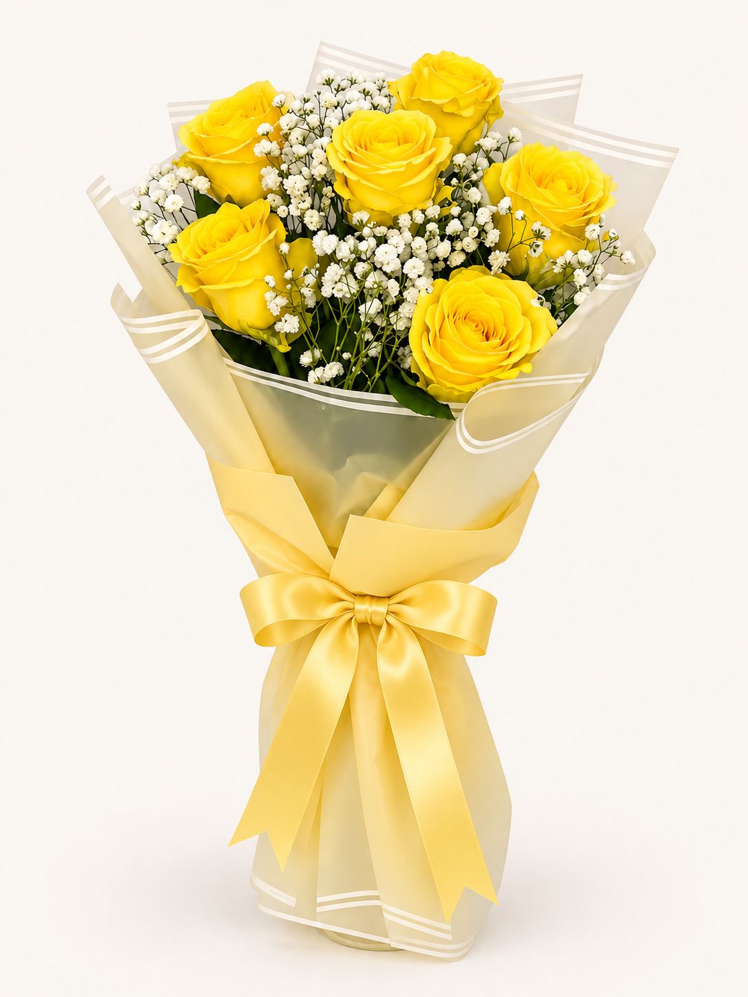 Sunshine Always — Yellow China Rose Bouquet