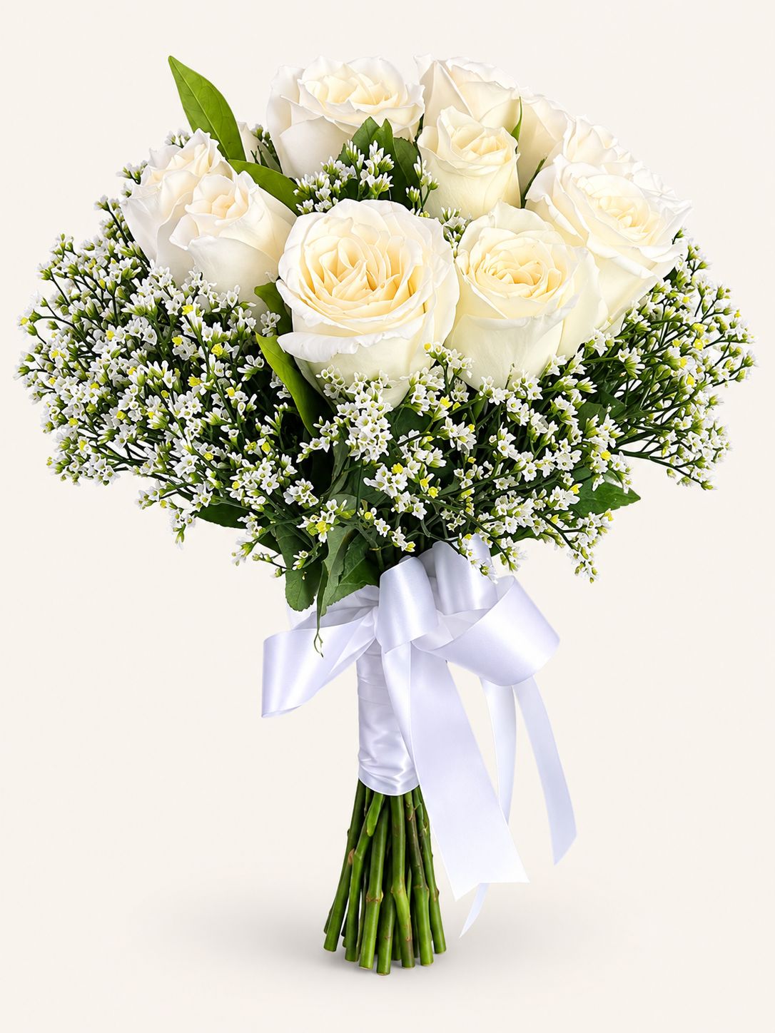 Ivory Vow — White China Rose Bouquet