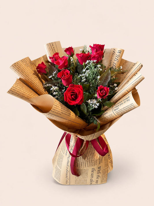 Liham ng Pag-ibig — Red Rose Round Bouquet (Round)