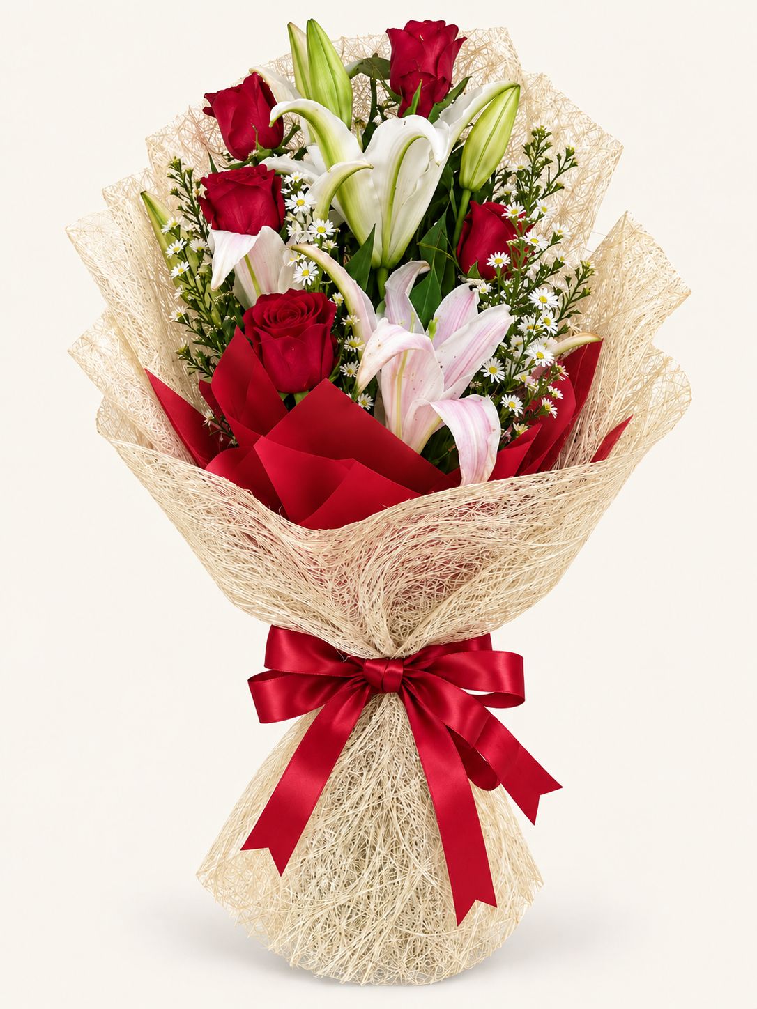 Golden Memories — Preserved-Style Rose and Foliage Bouquet