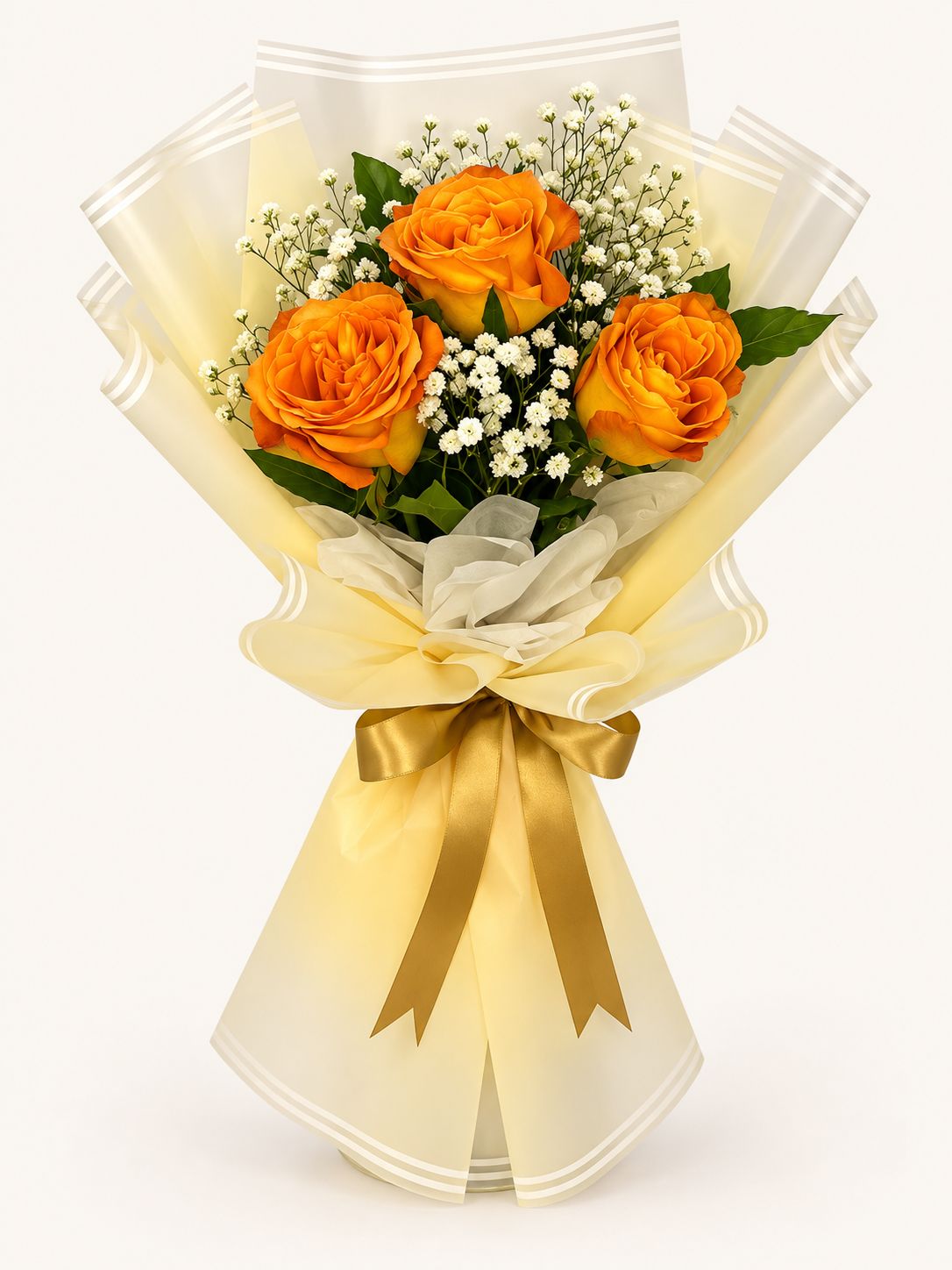 Amber Glow — Orange China Rose Bouquet